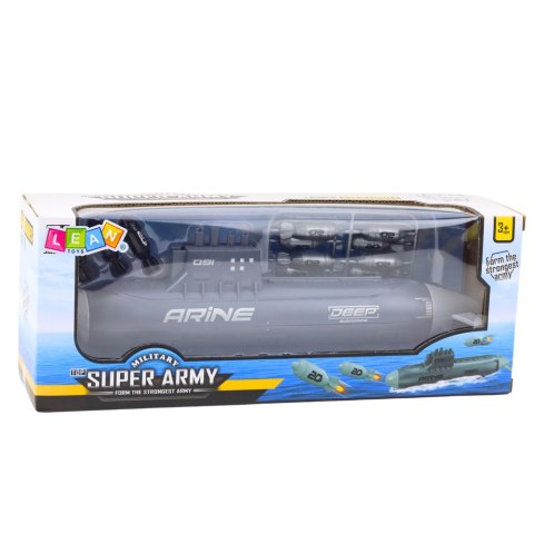 Statek Łódź Podwodna Strzelająca Torpedami Napęd Ciemnoszara 28cm LEAN Toys Statek Łódź Podwodna Strzelająca Torpedami Napęd Ciemnoszara 28cm LEAN Toys