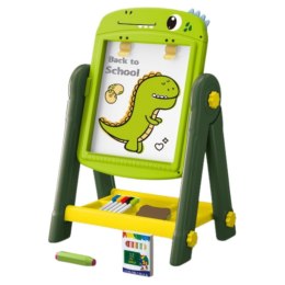 Tablica Dwustronna Magnetyczna Suchościeralna Dinozaur Zielona Akcesoria LEAN Toys