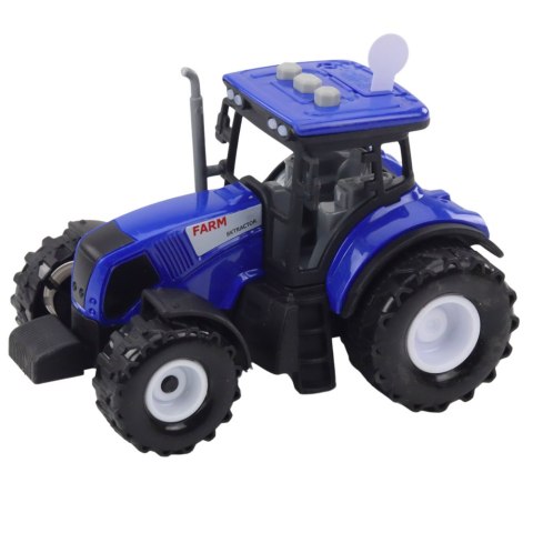 Traktor Farmerski Rolniczy Światła Dźwięki Niebieski 1:36 LEAN Toys Traktor Farmerski Rolniczy Światła Dźwięki Niebieski 1:36 LEAN Toys