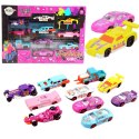 Zestaw Autek Resoraków Dla Dziewczynek Różowe 10szt LEAN Toys