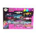Zestaw Autek Resoraków Dla Dziewczynek Różowe 10szt LEAN Toys