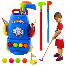 Zestaw Do Gry W Golfa Wózek 3 Kije 2 Chorągiewki 4 Piłeczki LEAN Toys