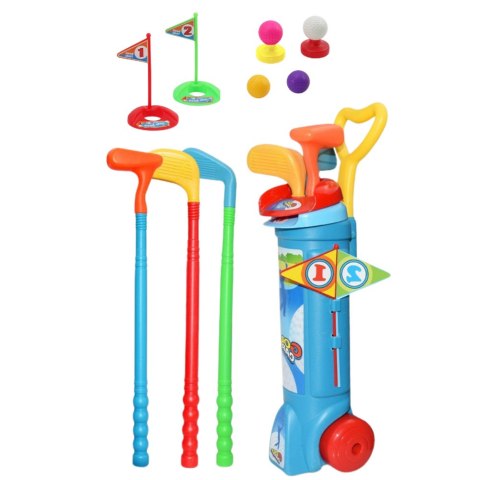 Zestaw Do Gry W Golfa Wózek Kije Pole Gra Sportowa 20el LEAN Toys Zestaw Do Gry W Golfa Wózek Kije Pole Gra Sportowa 20el LEAN Toys