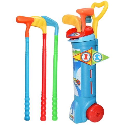 Zestaw Do Gry W Golfa Wózek Kije Pole Gra Sportowa 20el LEAN Toys Zestaw Do Gry W Golfa Wózek Kije Pole Gra Sportowa 20el LEAN Toys