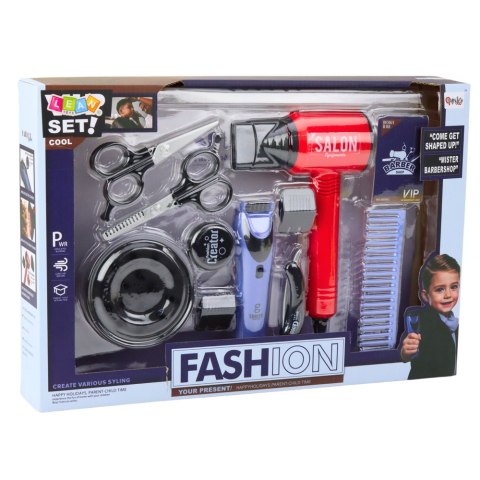 Zestaw Fryzjerski Dla Chłopca Suszarka Maszynka Grzebienie Akcesoria LEAN Toys Zestaw Fryzjerski Dla Chłopca Suszarka Maszynka Grzebienie Akcesoria LEAN Toys