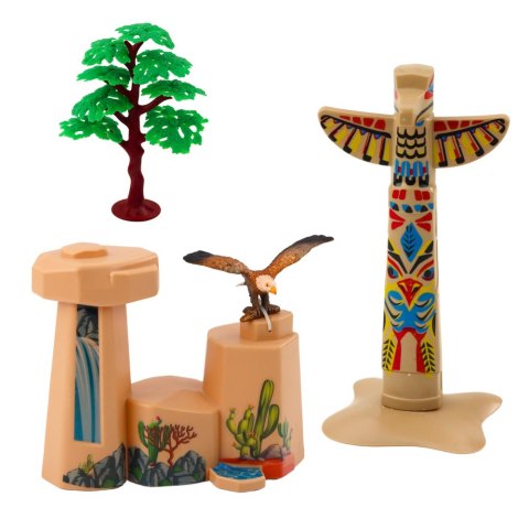 Zestaw Indiański Figurki Wioska Indianie Kajak Totem LEAN Toys Zestaw Indiański Figurki Wioska Indianie Kajak Totem LEAN Toys