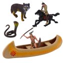 Zestaw Indiański Figurki Wioska Indianie Kajak Totem LEAN Toys