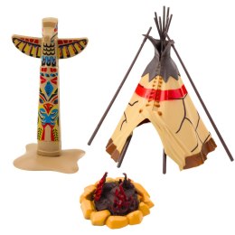 Zestaw Indiański Figurki Wioska Indianie Namiot Tipi KajakTotem LEAN Toys