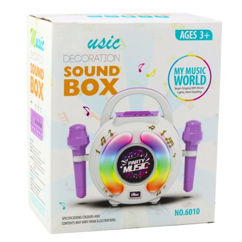 Zestaw Karaoke Dwa Mikrofony Głośnik Bluetooth MP3 Nagrywanie LED LEAN Toys Zestaw Karaoke Dwa Mikrofony Głośnik Bluetooth MP3 Nagrywanie LED LEAN Toys