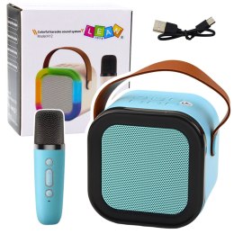 Zestaw Karaoke Głośnik Mikrofon Bezprzewodowy K12 RGB Bluetooth Niebieski LEAN Toys