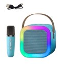 Zestaw Karaoke Głośnik Mikrofon Bezprzewodowy K12 RGB Bluetooth Niebieski LEAN Toys