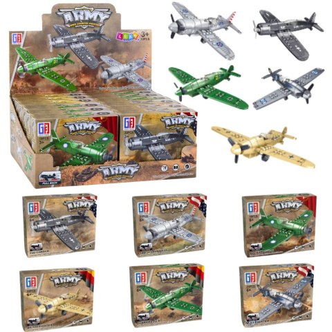 Zestaw Klocki Konstrukcyjne Myśliwiec Samolot Wojskowy Napęd LEAN TOYS Zestaw Klocki Konstrukcyjne Myśliwiec Samolot Wojskowy Napęd LEAN TOYS