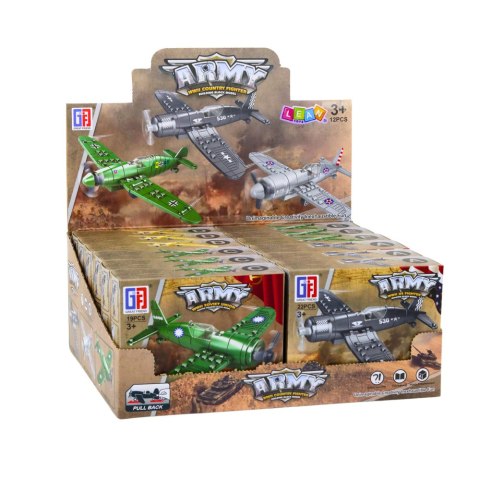 Zestaw Klocki Konstrukcyjne Myśliwiec Samolot Wojskowy Napęd LEAN TOYS Zestaw Klocki Konstrukcyjne Myśliwiec Samolot Wojskowy Napęd LEAN TOYS