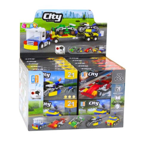 Zestaw Kreatywny Klocki Konstrukcyjne Pojazdy Miejskie 2w1 LEAN TOYS Zestaw Kreatywny Klocki Konstrukcyjne Pojazdy Miejskie 2w1 LEAN TOYS