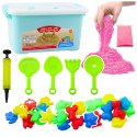 Zestaw Magiczny Piasek Różowy 3kg Foremki Narzędzia Dmuchana Plansza LEAN Toys