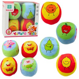 Zestaw Miękkich Piłeczek Dla Malucha Owoce Kolorowe 4szt LEAN Toys