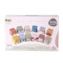 Zestaw Miękkie Klocki Sensoryczne Edukacyjne Zwierzątka 12szt LEAN Toys