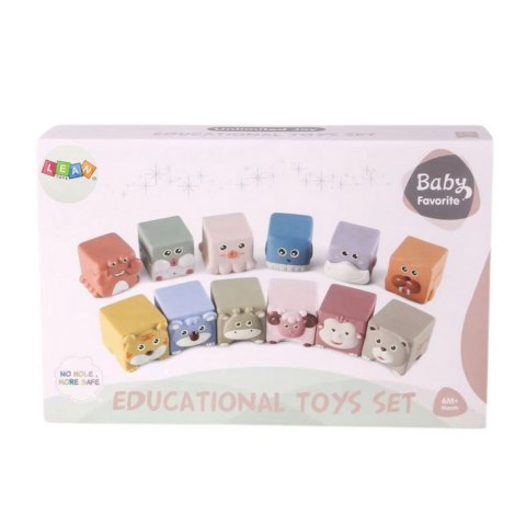 Zestaw Miękkie Klocki Sensoryczne Edukacyjne Zwierzątka 12szt LEAN Toys Zestaw Miękkie Klocki Sensoryczne Edukacyjne Zwierzątka 12szt LEAN Toys