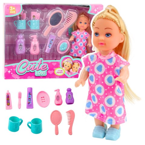 Zestaw Mini Laleczka Akcesoria Do Pielęgnacji Różowa Sukienka LEAN TOYS Zestaw Mini Laleczka Akcesoria Do Pielęgnacji Różowa Sukienka LEAN TOYS