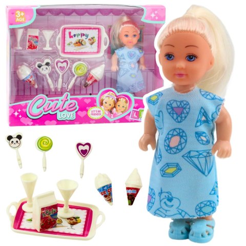 Zestaw Mini Laleczka Słodkie Akcesoria Niebieska Sukienka LEAN TOYS Zestaw Mini Laleczka Słodkie Akcesoria Niebieska Sukienka LEAN TOYS