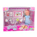 Zestaw Mini Laleczka Słodkie Akcesoria Niebieska Sukienka LEAN TOYS