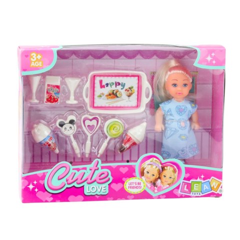 Zestaw Mini Laleczka Słodkie Akcesoria Niebieska Sukienka LEAN TOYS Zestaw Mini Laleczka Słodkie Akcesoria Niebieska Sukienka LEAN TOYS