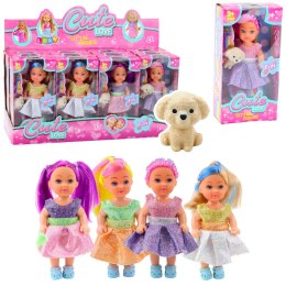 Zestaw Mini Laleczka W Sukience Piesek Lalka Pupil Mix 12cm LEAN TOYS