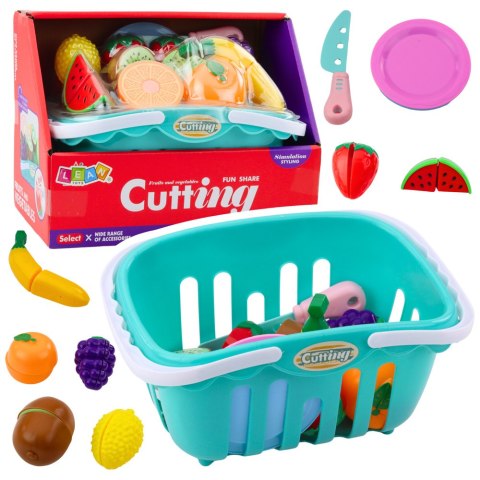 Zestaw Owoce Do Krojenia Na Rzep Talerzyki Nóż Koszyk LEAN Toys Zestaw Owoce Do Krojenia Na Rzep Talerzyki Nóż Koszyk LEAN Toys
