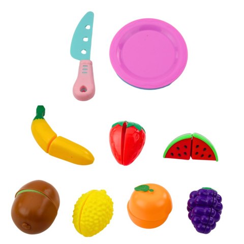 Zestaw Owoce Do Krojenia Na Rzep Talerzyki Nóż Koszyk LEAN Toys Zestaw Owoce Do Krojenia Na Rzep Talerzyki Nóż Koszyk LEAN Toys