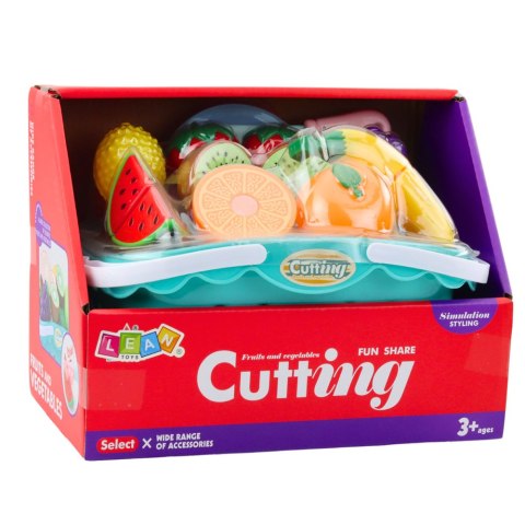Zestaw Owoce Do Krojenia Na Rzep Talerzyki Nóż Koszyk LEAN Toys Zestaw Owoce Do Krojenia Na Rzep Talerzyki Nóż Koszyk LEAN Toys