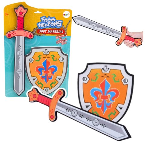 Zestaw Rycerski Tarcza Miecz Piankowe Godło Lilia 2el LEAN Toys Zestaw Rycerski Tarcza Miecz Piankowe Godło Lilia 2el LEAN Toys