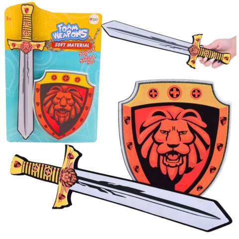 Zestaw Rycerski Tarcza Miecz Piankowe Godło Lwa 2el LEAN Toys Zestaw Rycerski Tarcza Miecz Piankowe Godło Lwa 2el LEAN Toys