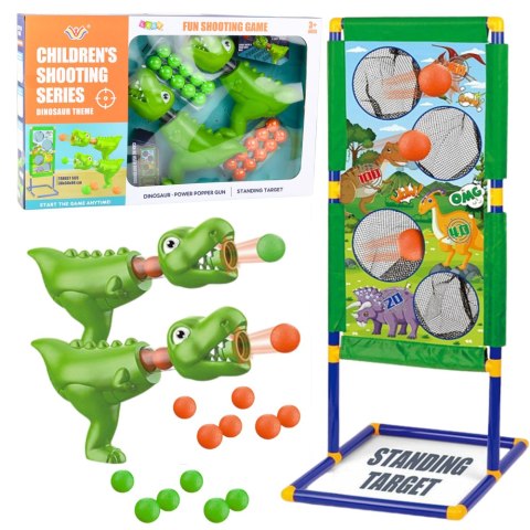 Zestaw Strzelecki Gra Rzut Do Celu Tarcza Pistolet Dinozaury LEAN Toys Zestaw Strzelecki Gra Rzut Do Celu Tarcza Pistolet Dinozaury LEAN Toys