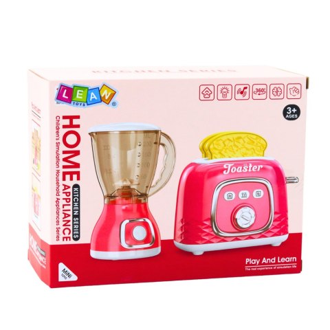Zestaw Urządzeń Kuchennych Toster Blender Światła Dźwięki Różowy LEAN Toys Zestaw Urządzeń Kuchennych Toster Blender Światła Dźwięki Różowy LEAN Toys