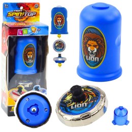 Zestaw Wyrzutnia Z Bączkiem Latający Dysk Lew Niebieski LEAN Toys