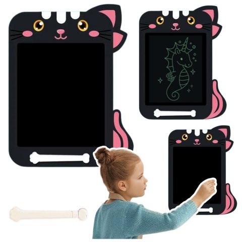 Znikopis Tablica Do Rysowania Pisania LCD Rysik Kot Czarny LEAN Toys Znikopis Tablica Do Rysowania Pisania LCD Rysik Kot Czarny LEAN Toys