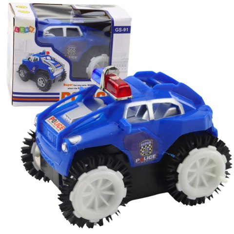 Autko Policyjne Przewrotek Czujnik Przeszkód 360° Światła Dźwięki Niebieski LEAN TOYS Autko Policyjne Przewrotek Czujnik Przeszkód 360° Światła Dźwięki Niebieski LEAN TOYS