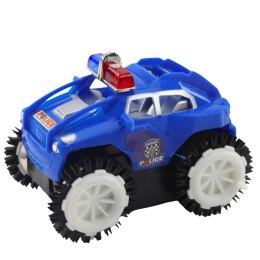 Autko Policyjne Przewrotek Czujnik Przeszkód 360° Światła Dźwięki Niebieski LEAN TOYS