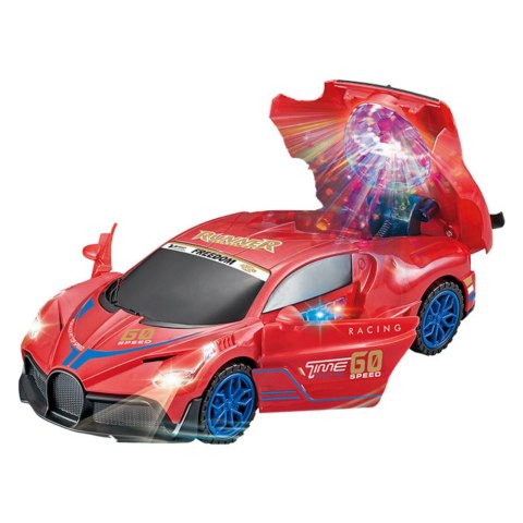 Auto Sportowe Czujnik Przeszkód Kula Led Obrót 360° Światła Dźwięk Czerwone LEAN Toys Auto Sportowe Czujnik Przeszkód Kula Led Obrót 360° Światła Dźwięk Czerwone LEAN Toys