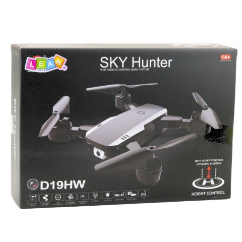 Dron Sky Hunter D19HW Kamera FVP Wi-Fi Pilot Z Uchwytem Na Telefon Etui LEAN Toys Dron Sky Hunter D19HW Kamera FVP Wi-Fi Pilot Z Uchwytem Na Telefon Etui LEAN Toys