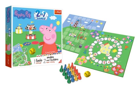 Gra 2w1 Chińczyk Węże i drabiny Świnka Peppa Trefl 2067 Trefl Puzzle Gra 2w1 Chińczyk Węże i drabiny Świnka Peppa Trefl 2067 Trefl Puzzle