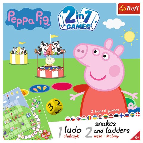 Gra 2w1 Chińczyk Węże i drabiny Świnka Peppa Trefl 2067 Trefl Puzzle Gra 2w1 Chińczyk Węże i drabiny Świnka Peppa Trefl 2067 Trefl Puzzle