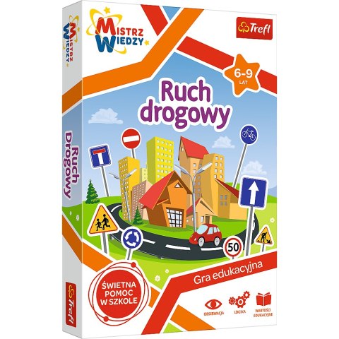 Gra Edukacyjna Ruch drogowy z Serii Mistrz Wiedzy Trefl 01955 Trefl Gry