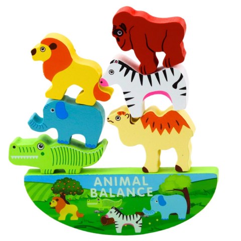 Gra Zręcznościowa Balansujące Zwierzęta Drewniane 13El LEAN Toys Gra Zręcznościowa Balansujące Zwierzęta Drewniane 13El LEAN Toys