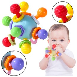Gryzak Zabawka Sensoryczna Z Grzechotką Dla Niemowląt Kolorowa LEAN TOYS