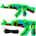 Karabin Pikselowy Broń Światła Dźwięki Niebieski 39cm LEAN Toys