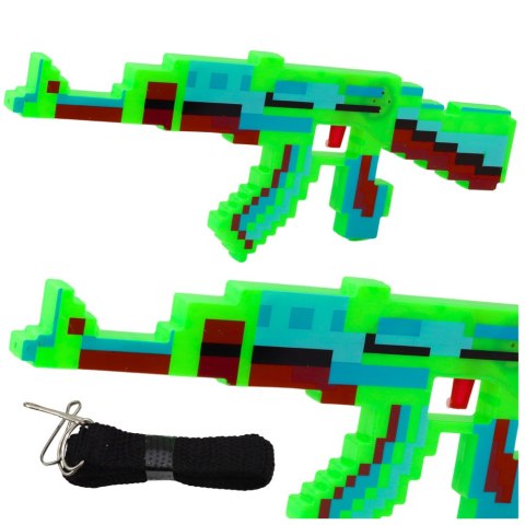 Karabin Pikselowy Broń Światła Dźwięki Niebieski 39cm LEAN Toys Karabin Pikselowy Broń Światła Dźwięki Niebieski 39cm LEAN Toys