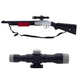 Karabin Strzelba Rekwizyt Pasek Na Ramię Luneta Czarny Dźwięki 65cm LEAN TOYS