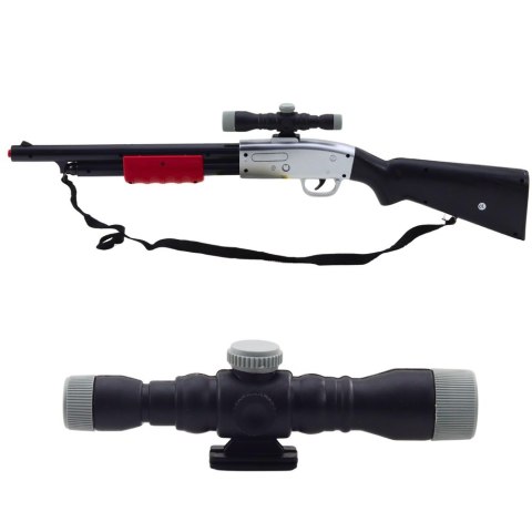 Karabin Strzelba Rekwizyt Pasek Na Ramię Luneta Czarny Dźwięki 65cm LEAN TOYS Karabin Strzelba Rekwizyt Pasek Na Ramię Luneta Czarny Dźwięki 65cm LEAN TOYS
