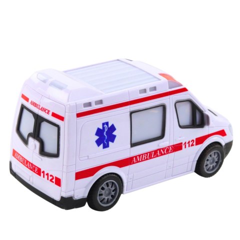 Karetka Ambulans Na Baterie Światła Dźwięki Biały LEAN Toys Karetka Ambulans Na Baterie Światła Dźwięki Biały LEAN Toys